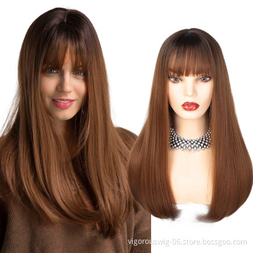 Qingdao factory wholesale long heat resistant fiber hair wigs for women high quality lace synthetic hair wigs